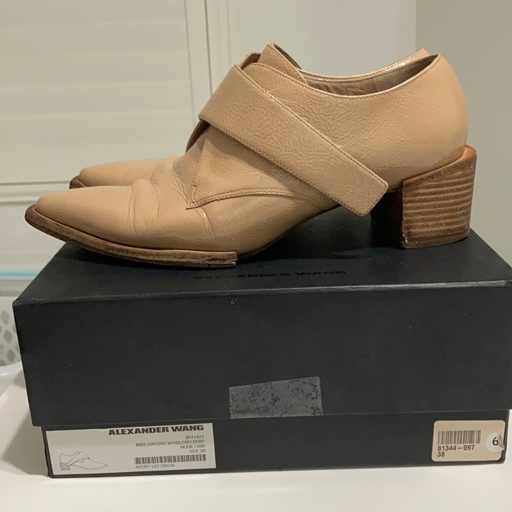 [Alexander Wang] nude patent leather oxford shoes